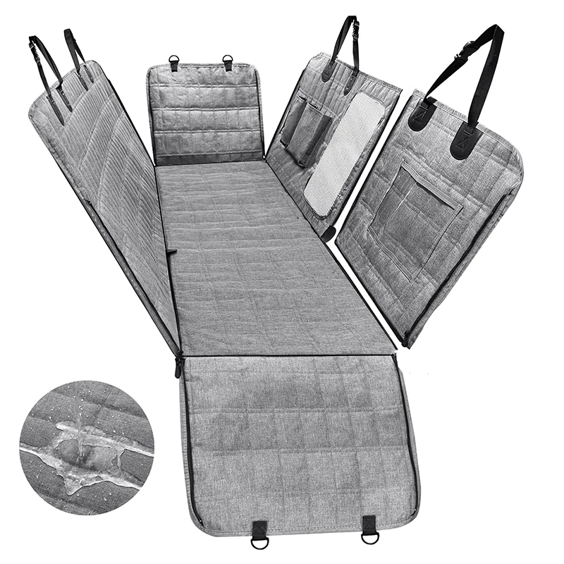 Grey rear-seat hammock with side flaps