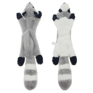 Raccoon plush toy shown front and back