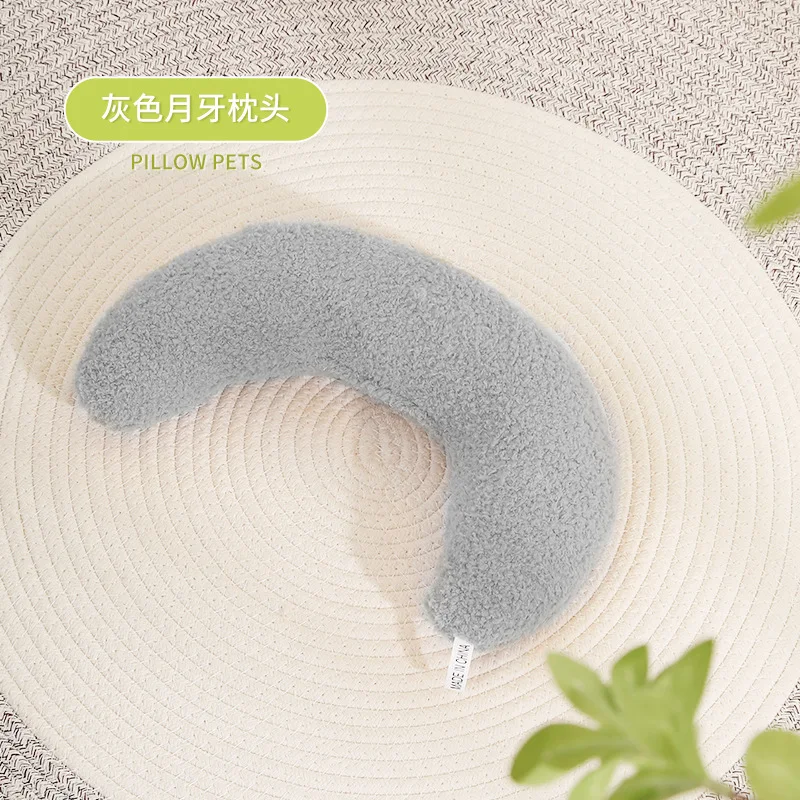 Plain grey curved pillow