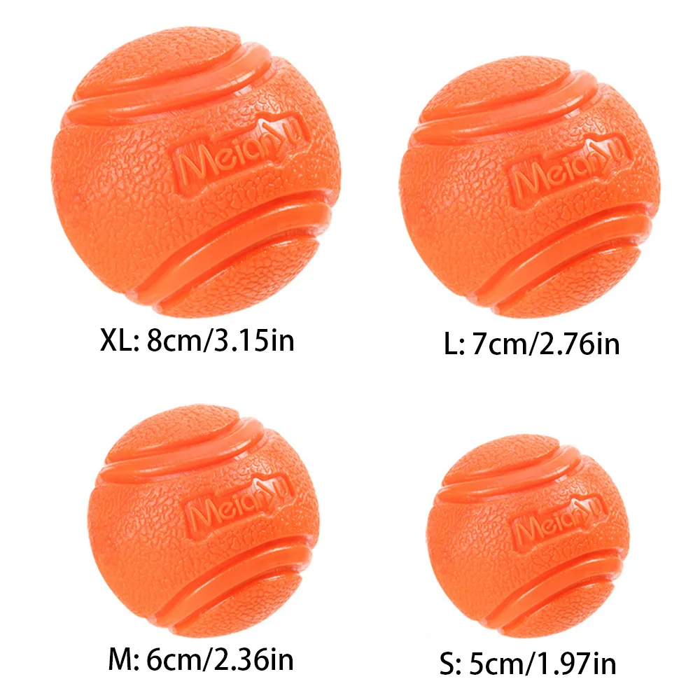 Rubber ball diameter comparison