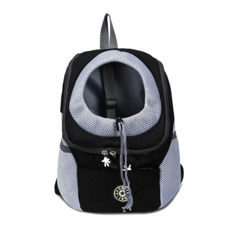 Black mesh pet backpack with open head window