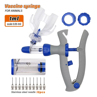 Adjustable Continuous Poultry Vaccine Syringe, 1-5 ml