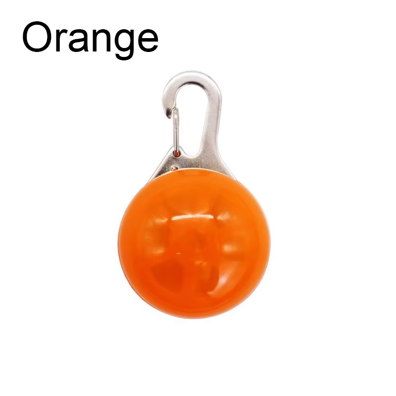 Orange clip-on LED pet collar light