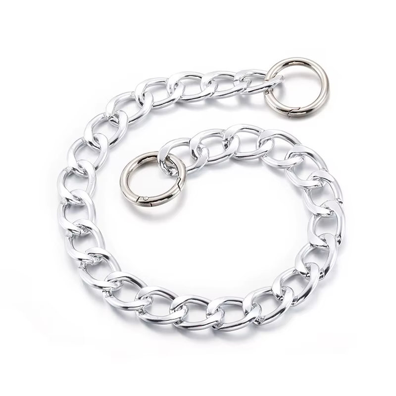 Silver-finish slip chain collar
