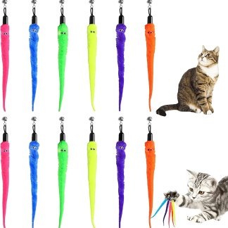 Fongwan Cat Worm Toy Refills, 12-Pack