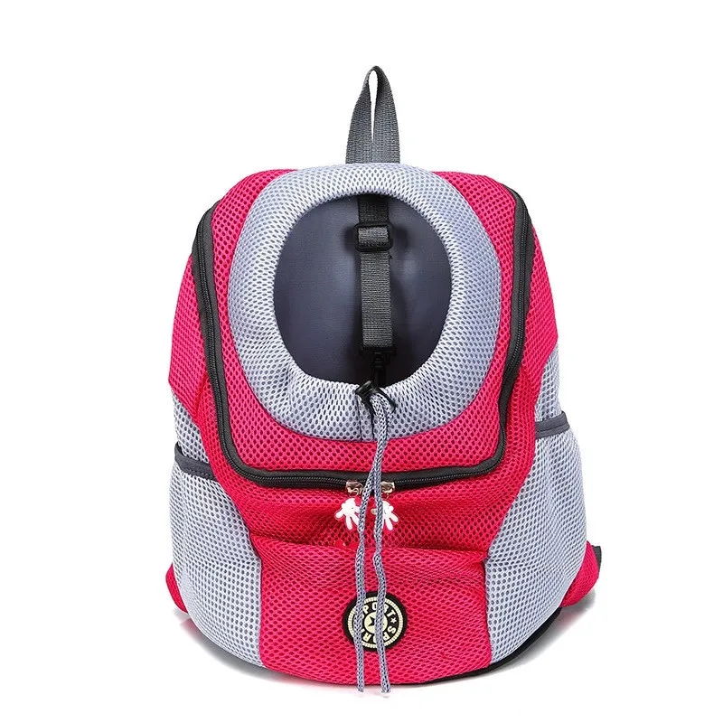 Rose-red pet carrier backpack