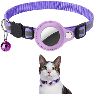 AirTag Holder Cat Collar, Reflective Breakaway