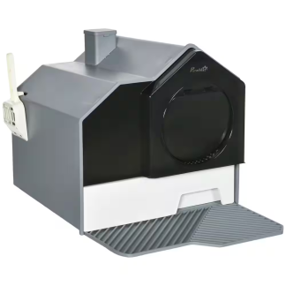 Hooded Cat Litter Box with Litter-Catch Drawer
