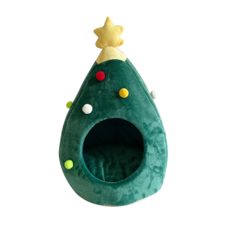 Christmas Tree Cat Cave Bed, Cozy Winter Warm