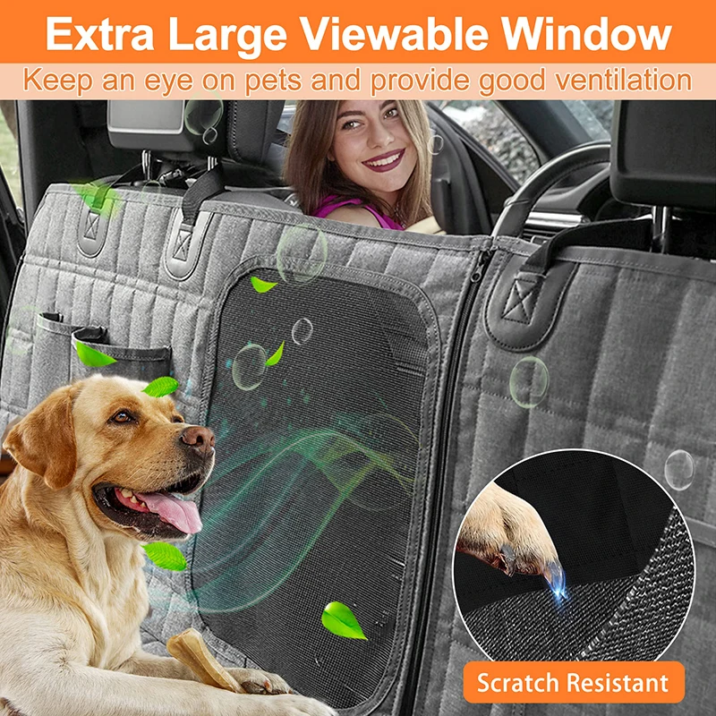 Mesh viewing window between front and rear seats