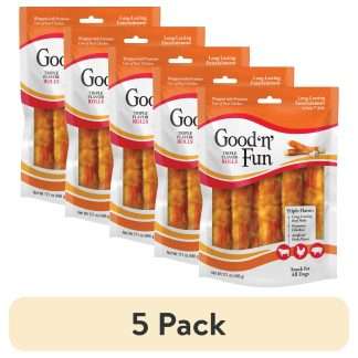 Good 'n' Fun Triple Flavor Rawhide Chews, 5-Pack