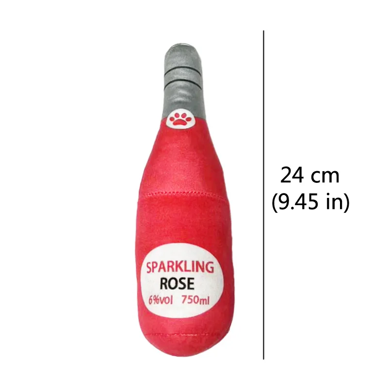 Sparkling-rose-design plush bottle toy