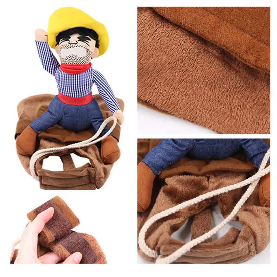 Cowboy costume fabric and fastening details