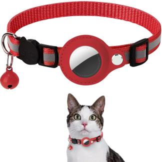 Reflective AirTag Cat Collar with Bell