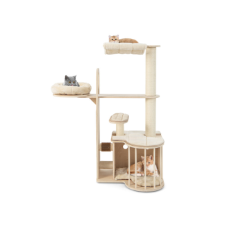 55 in Multi-Level Cat Tree with Washable Cushions