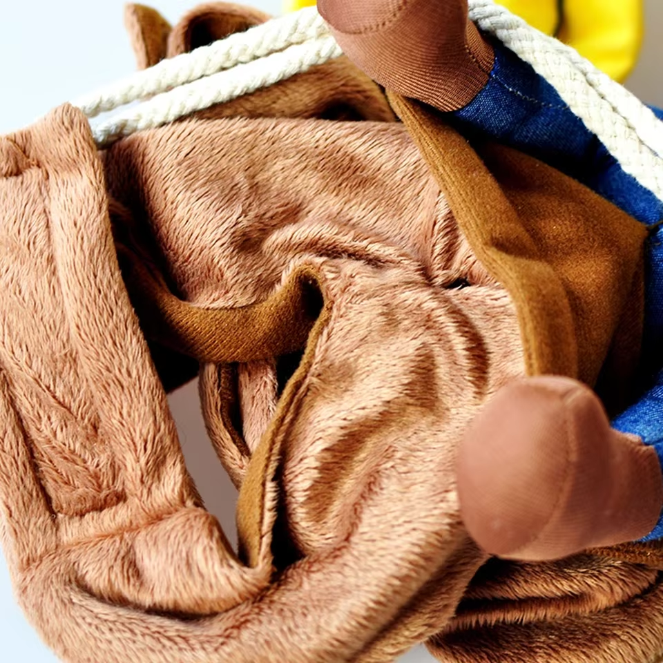 Close-up of the costume saddle straps