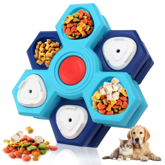 Blue four-layer dog treat puzzle