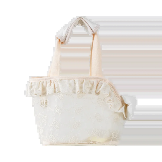 Cream lace shoulder pet carrier