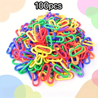 C-Shaped Hook Parrot Toy Chain, 100-Pack