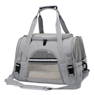 Foldable Soft-Sided Mesh Pet Travel Carrier