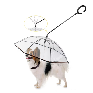 Clear Dog Umbrella with Leash, Small Dogs