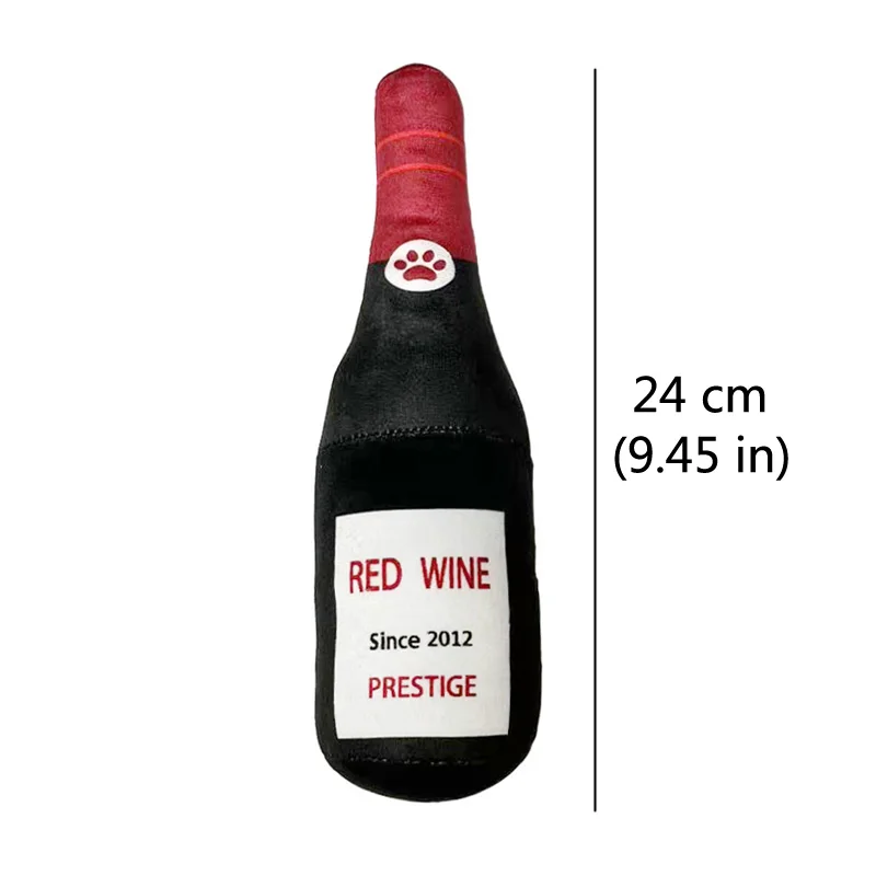 Red-wine-design plush bottle toy