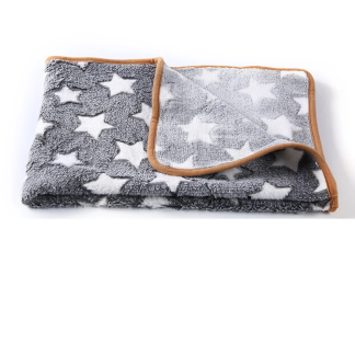 Grey star-print pet blanket