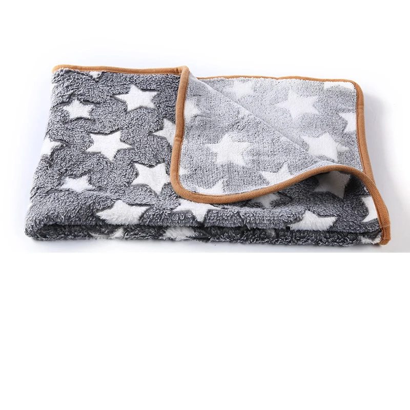 Grey star-print pet blanket