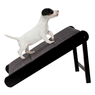 Foldable Wooden Pet Ramp, Brown & Gray