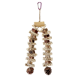 Natural Pinecone Bird Chew Toy for Cages