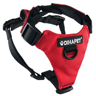 Red padded walking harness