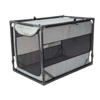 SportPet Portable Folding Dog Kennel, Gray, Large