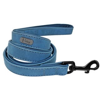 Dark-blue padded dog leash