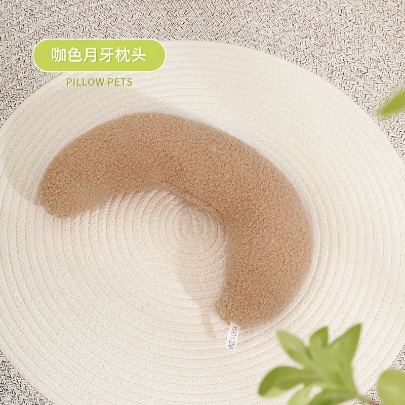 Plain coffee curved pillow