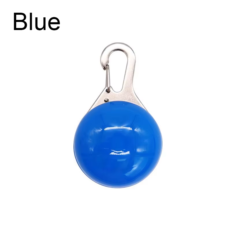 Blue clip-on LED pet collar light