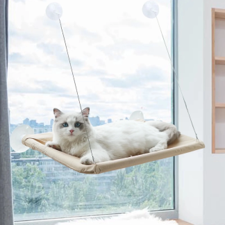 Cat Window Perch Hammock, Khaki