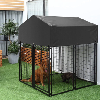Welded Wire Dog Playpen Kennel with Cover