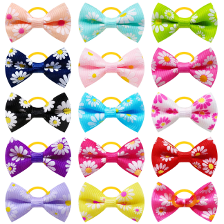 Mixed-pattern decorative dog hair bows