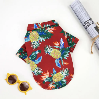 Hawaiian Print Summer Shirt for Medium and Large Dogs
