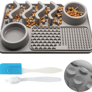 3-in-1 Slow Feeder, Water Bowl & Lick Mat for Pets