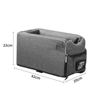 Grey carrier bed with dimensions