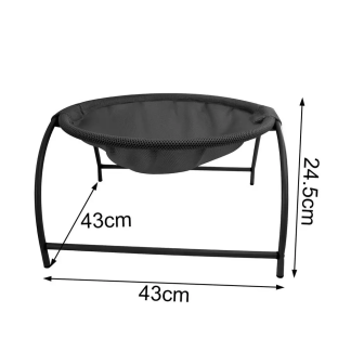 Black raised cat hammock with dimensions