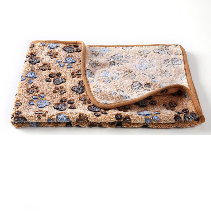 Brown paw-print blanket