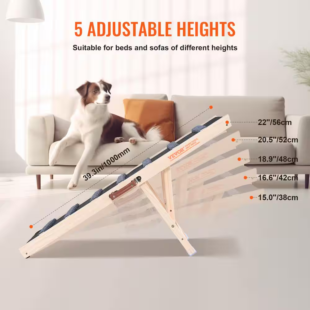 Five adjustable ramp height positions