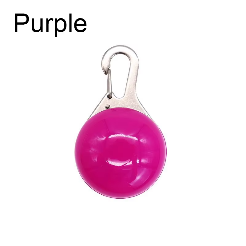 Purple clip-on LED pet collar light
