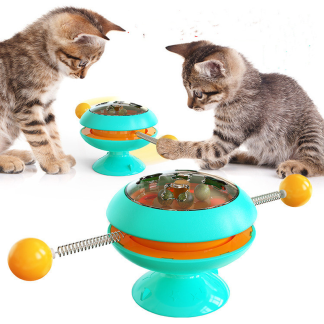 Lake-blue rotating catnip toy