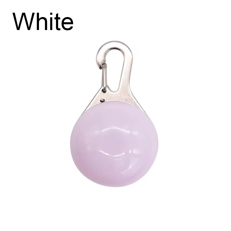 White clip-on LED pet collar light