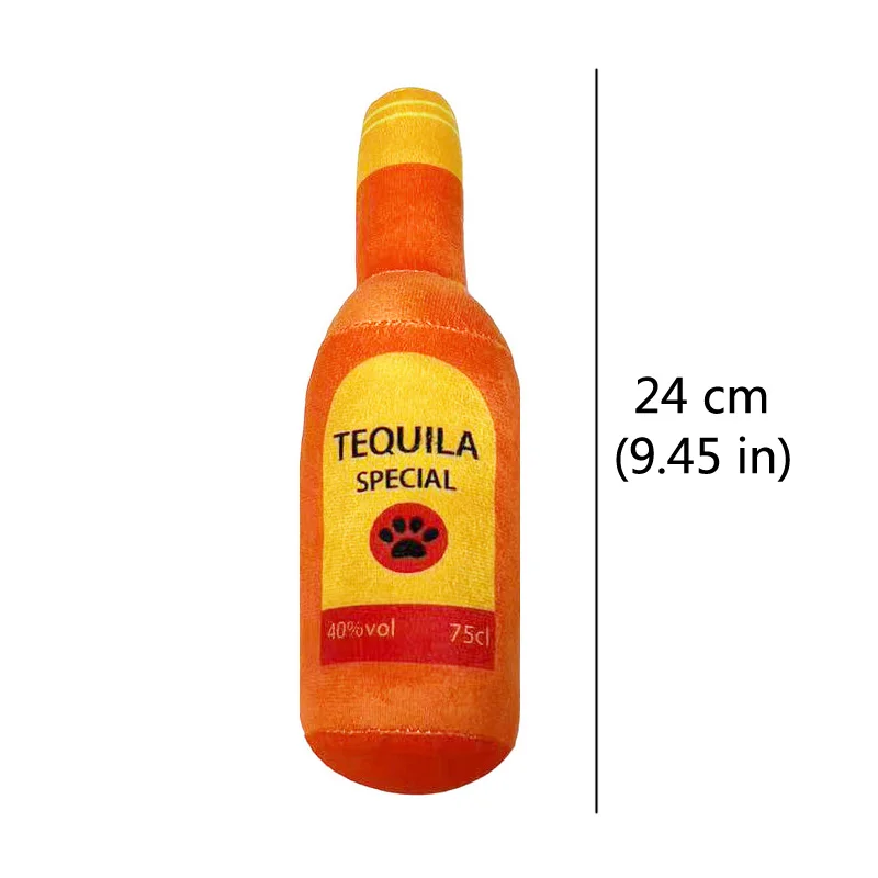 Tequila-design plush bottle toy