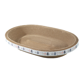 Bowl-shaped corrugated-cardboard cat scratcher