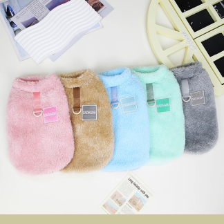 Sleeveless fleece pet vests in pastel colors